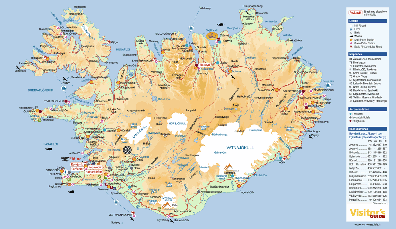 izlanda turist haritasi